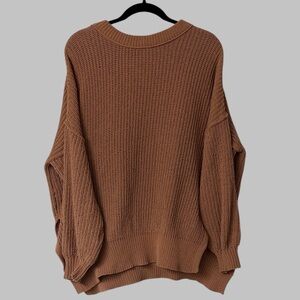 Aerie Rust Orange Oversized Knit Sweater